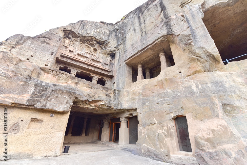 Buddhist Cave Complex of the Ellora Caves in India Buddhist Cave Complex of the Ellora Caves in India