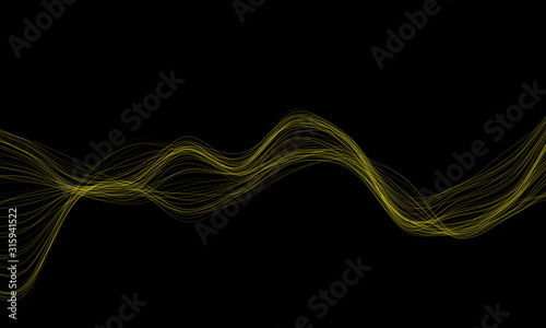 Abstract wave background. Music or technology concept illustration. Vector line design.
