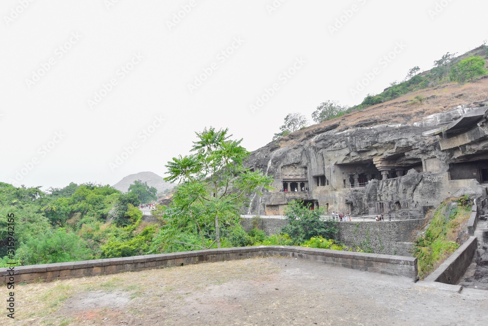 Ellora Caves, Famous Buddhist Landmark Near Aurangabad, India