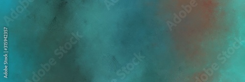 horizontal colorful vintage painting background texture with teal blue, cadet blue and dim gray colors and space for text or image. can be used as background or texture element