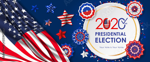 2020 Presidential Election. 2020 United States of America Presidential Election. Vote America Presidential Election Vector Design.