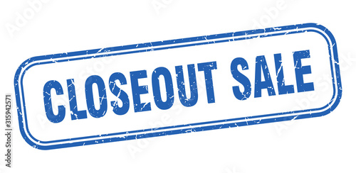 closeout sale stamp. closeout sale square grunge blue sign
