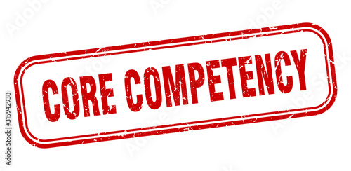 core competency stamp. core competency square grunge red sign