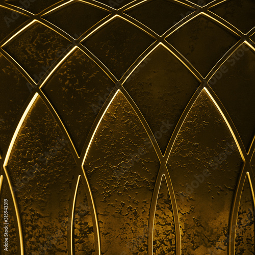 Bilde på lerret bstract elegant art deco geometric ornamented gold textured glowing background