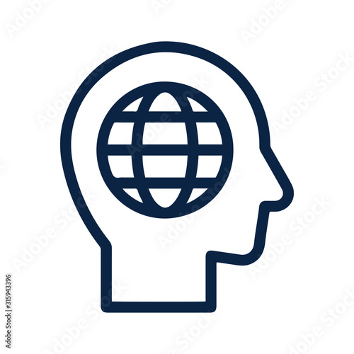 Business marketing thinking mindset icon