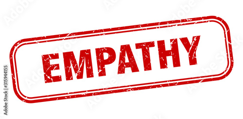 empathy stamp. empathy square grunge red sign