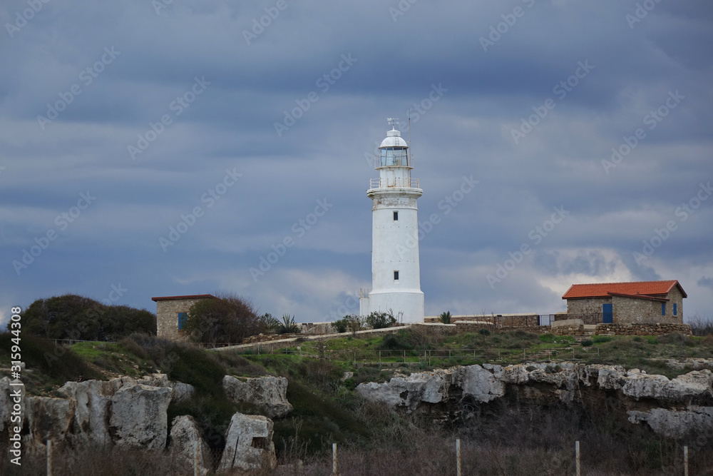 Paphos Lighthouse in  winter
