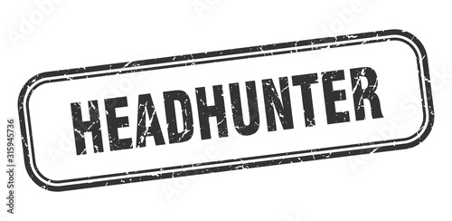 headhunter stamp. headhunter square grunge black sign