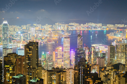 ヴィクトリアピークから見える香港の夜景