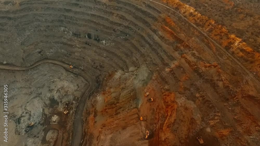 Quarry opencast mining of iron ore industry. Quarry opencast mining of iron ore industry.
