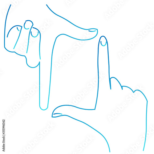 Icon Hand Framing to check the composition of a photo