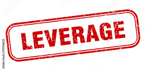 leverage stamp. leverage square grunge red sign