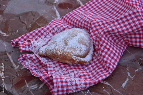 Cassatella, tipico dolde ripieno di ricotta della provincia di Trapani. Sicilia occidentale photo