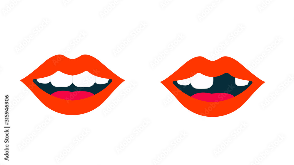 smiling mouth with white teeth smiling mouth with white teeth