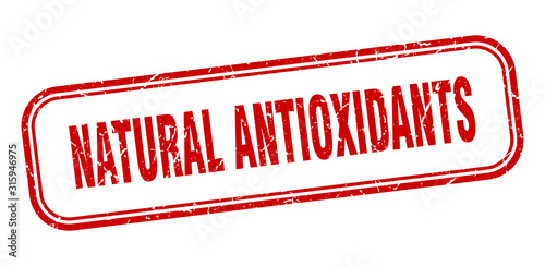 natural antioxidants stamp. natural antioxidants square grunge red sign