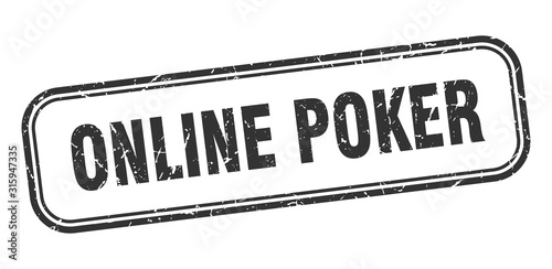 online poker stamp. online poker square grunge black sign