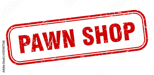 pawn shop stamp. pawn shop square grunge red sign