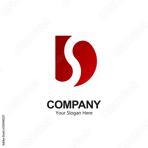 DS letter logo. design a combination of 2 letters into one unique and simple logo. modern template. with texture red. for the company's brand and graphic design. illustration vector