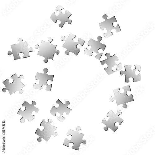 Business brainteaser jigsaw puzzle metallic 