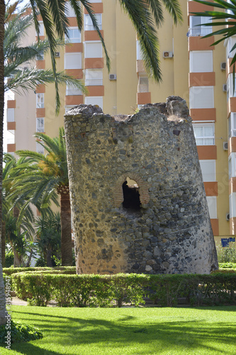 Ladeada tilted tower in Algarrobo, Malaga, Spain photo