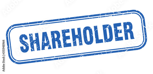 shareholder stamp. shareholder square grunge blue sign