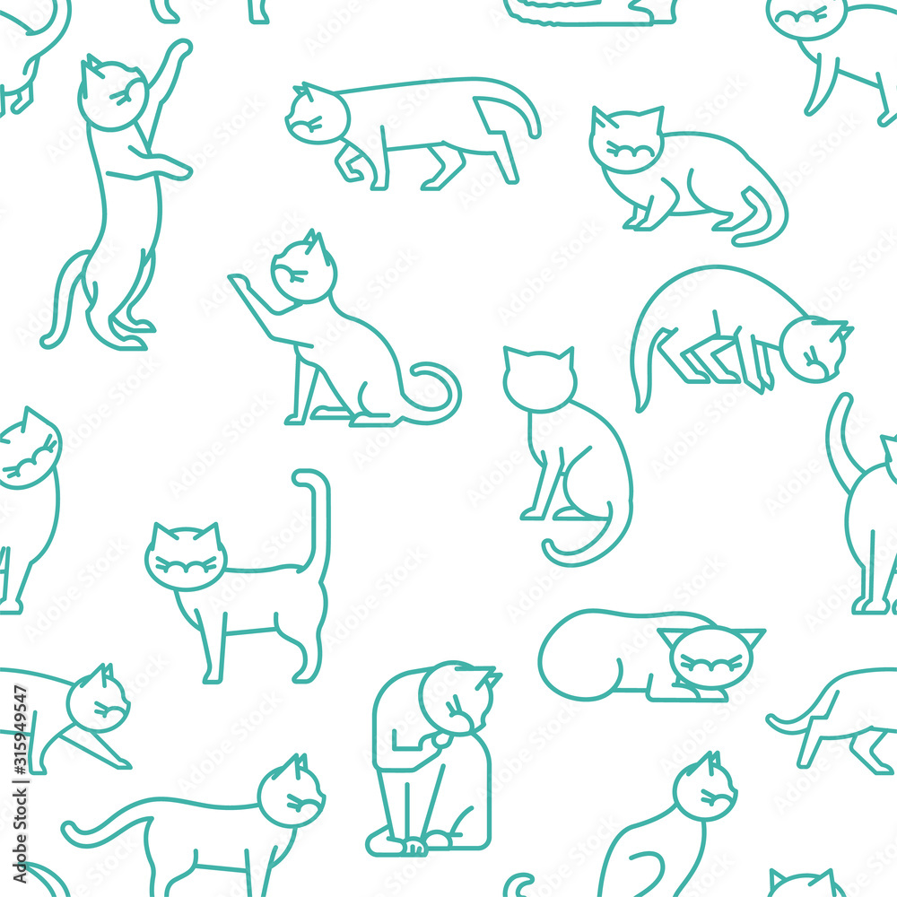Cat seamless pattern
