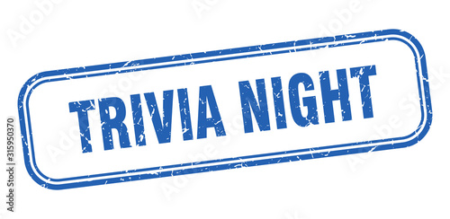 trivia night stamp. trivia night square grunge blue sign