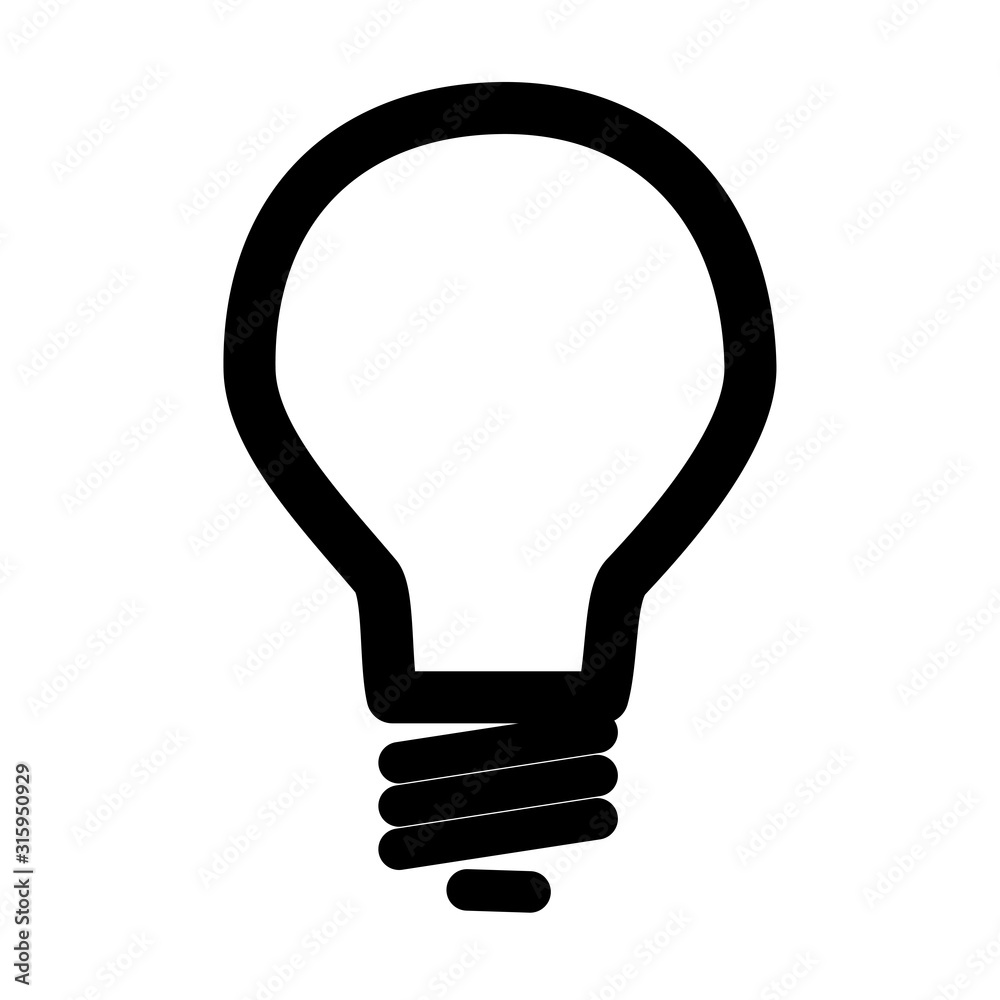 Icon in a simple style isolated light bulb on a white background. Black lines. A symbol of energy and electricity. Vector eps illustration. Icon in a simple style isolated light bulb on a white background. Black lines. A symbol of energy and electricity. Vector eps illustration.