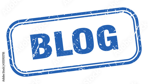 blog stamp. blog square grunge blue sign