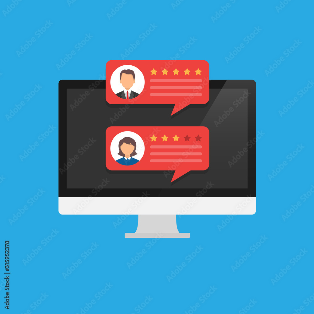 Customer reviews. rating on the monitor screen. Customer reviews. rating on the monitor screen.