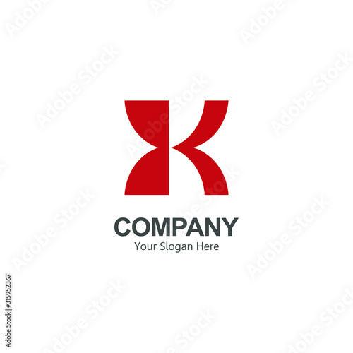 letter logo B & k. design combination of 2 letters into one unique and simple logo. modern template. with red texture. for the company's brand and graphic design. illustration vector