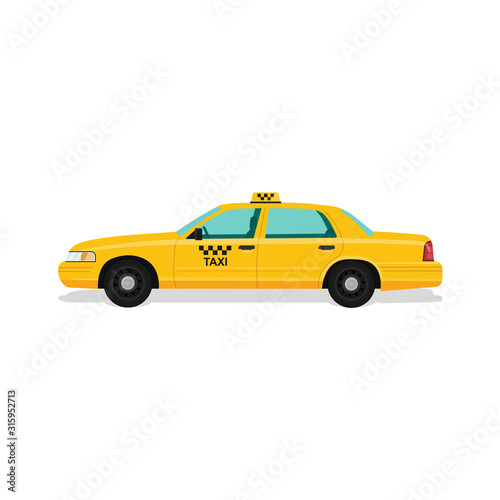 Fototapeta Naklejka Na Ścianę i Meble -  Taxi yellow car cab.