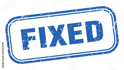 fixed stamp. fixed square grunge blue sign