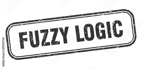 fuzzy logic stamp. fuzzy logic square grunge black sign