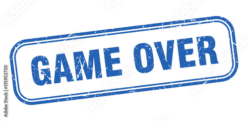 game over stamp. game over square grunge blue sign