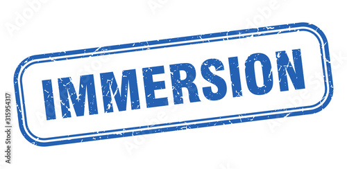immersion stamp. immersion square grunge blue sign