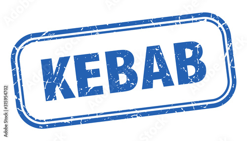 kebab stamp. kebab square grunge blue sign