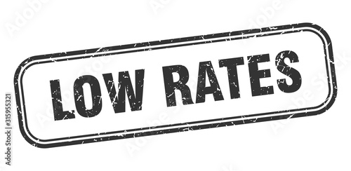 low rates stamp. low rates square grunge black sign