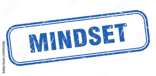 mindset stamp. mindset square grunge blue sign