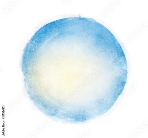 Watercolor circle on white as background