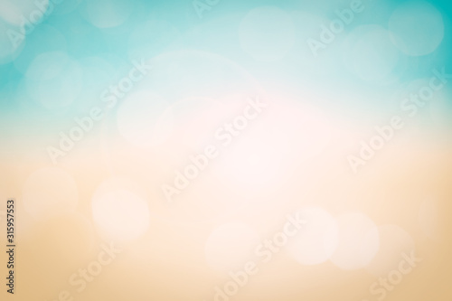 Abstract summer background with bokeh lights and flare - Sea and sand concept