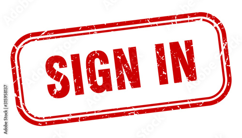 sign in stamp. sign in square grunge red sign
