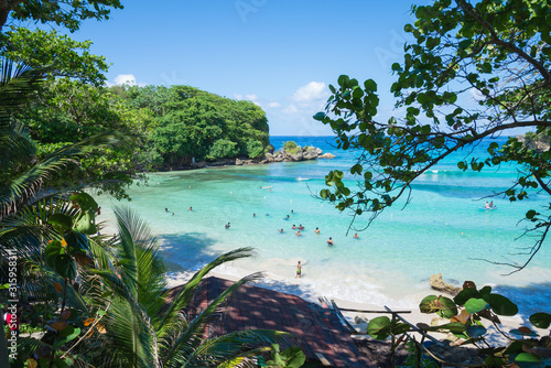 Obraz na plátně Shore of Winnifred Beach, Jamaica