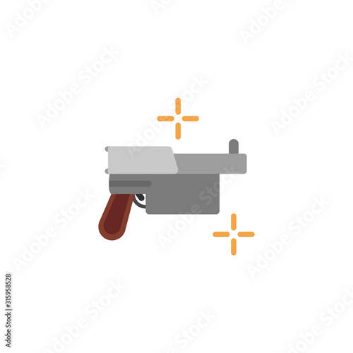 Mauser, pistol colored icon. Colored element of war, armour illustration. Signs and symbols icon for websites, web design, mobile app on white background