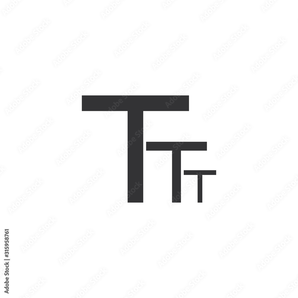 Triple T logo letter design on white background Triple T logo letter design on white background