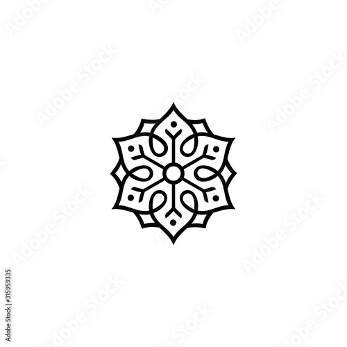 Vector logo design templates and emblems made with leaves and flower - badge for yoga studios, holistic medicine centers, natural cosmetics, handcrafted jewelry and organic food products