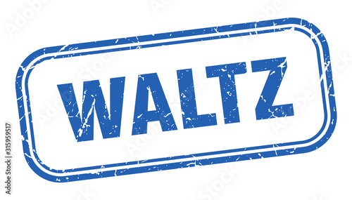 waltz stamp. waltz square grunge blue sign