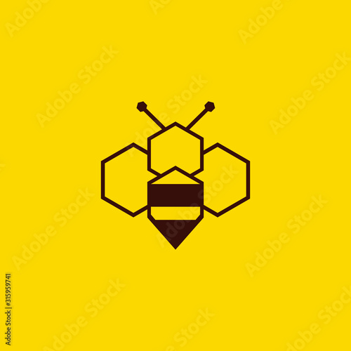Bee concepts logo vector graphic abstract template