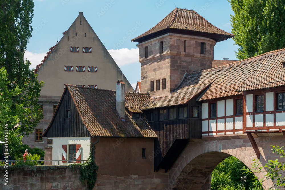 The historic old town of Nuremberg in Franconia, Bavaria, Germany