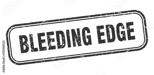 bleeding edge stamp. bleeding edge square grunge black sign